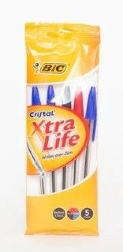 B/POINT BIC CRISTAL ASSORTED 5s HANGSELL 10235