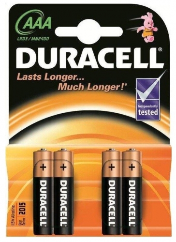 BATTERY DURACELL MN2400 B4 AAA Pack of 4