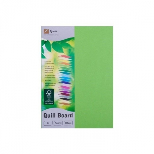BOARD QUILL XL A4 210gsm LIME 50s 90307