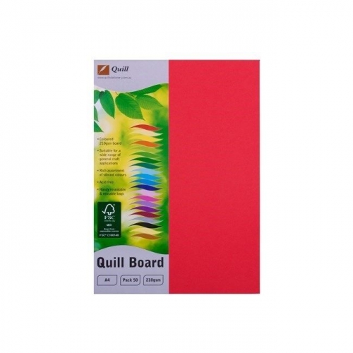 BOARD QUILL XL A4 210gsm RED 50s 90310