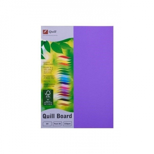 BOARD QUILL XL A4 210gsm LILAC 50s 90316