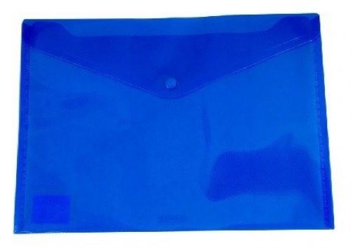 POLY WALLET WITH BUTTON A4 BLUE