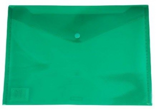 POLY WALLET WITH BUTTON A4 GREEN