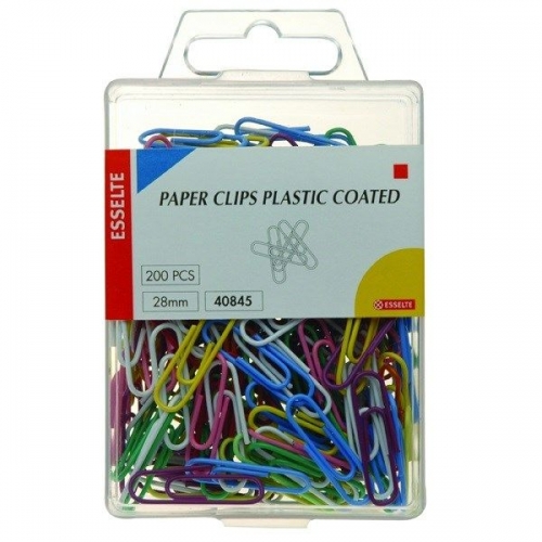 PAPER CLIPS ESSELTE PVC COATED 28mm 200s 40845