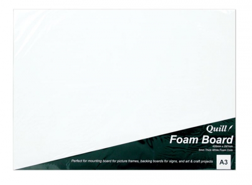 FOAM BOARD A3 WHITE 5MM THICK 97012