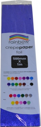 CREPE RAINBOW FOIL 50cmx1m BLUE FCB