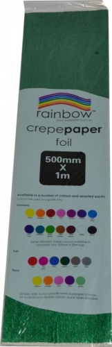 CREPE RAINBOW FOIL 50cmx1m GREEN FCGR