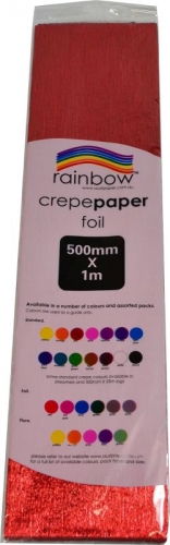 CREPE RAINBOW FOIL 50cmx1m RED FCR