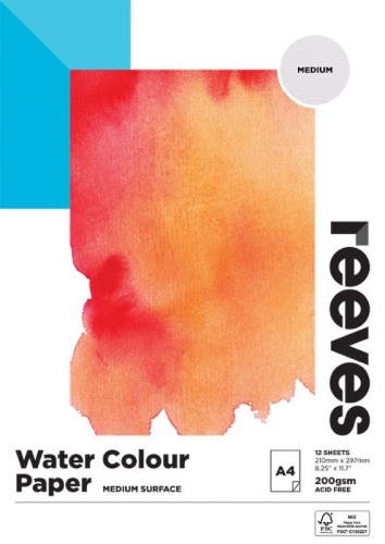 PAD REEVES WATER COLOUR  A4 300gsm 12sheet 0002040