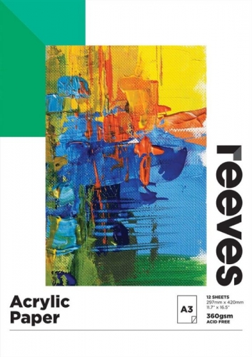 PAD REEVES ACRYLIC PAINT A3 360GSM 12sheet 0001990