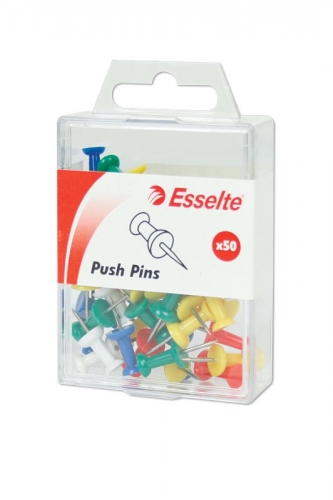 PUSH PINS-ESSELTE PACK OF 50 ASST 45110