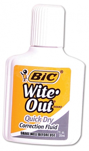 CORRECTION FLUID QUICK DRY BIC WITE OUT