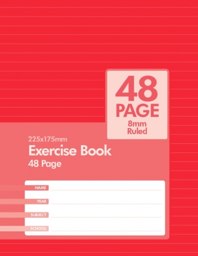 EXERCISE BOOK 225x175 (A5) 48page STAPLED