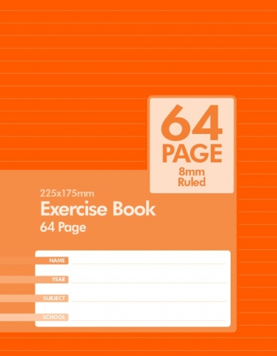 EXERCISE BOOK 225x175 (A5) 64page STAPLED