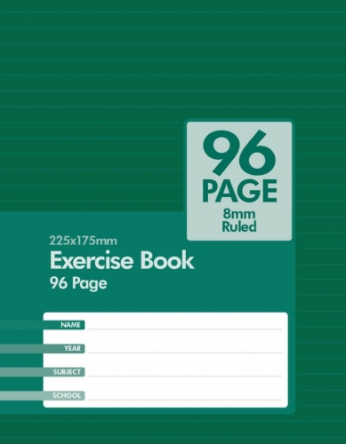 EXERCISE BOOK 225x175 (A5) 96page STAPLED