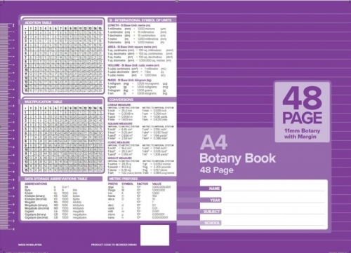 EXERCISE BK A4 48page 11mm INTERLEAVED / BOTANY