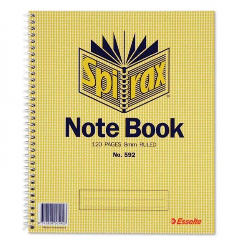 EXERCISE BOOK SPIRAX 592 222x178mm 120page 56055