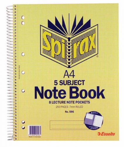EXERCISE BOOK SPIRAX 596 5 SUBJECT A4 250page 43111