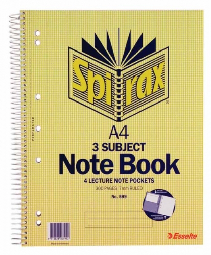 EXERCISE BOOK SPIRAX 599 3 SUBJECT A4 300page 56599
