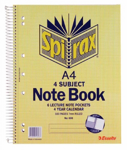 EXERCISE BOOK SPIRAX 606 4 SUBJECT A4 320page 56606
