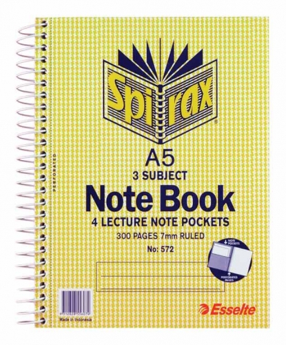 EXERCISE BOOK SPIRAX 572 3 SUBJECT A5 300page 56572