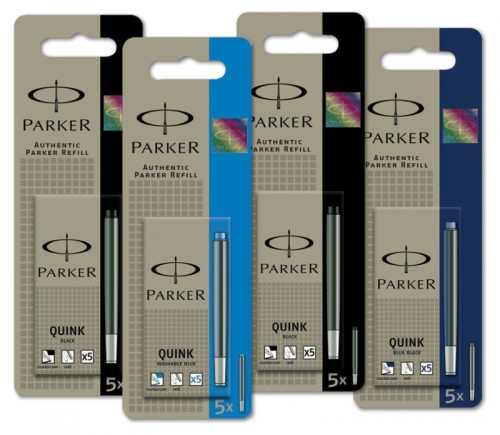 INK CARTRIDGE PARKER QUINK BLUE/BLACK 5s