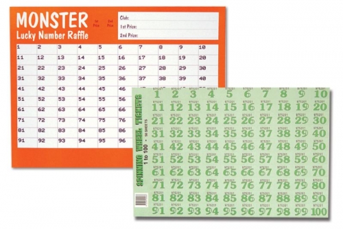 MONSTER LUCKY NUMBER RAFFLE DOUBLE SIDED