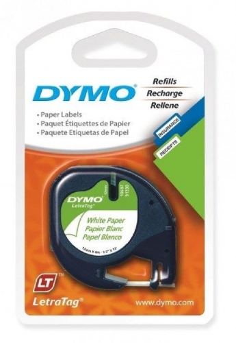 LABEL TAPE LETRATAG PAPER WHITE 2s DYMO