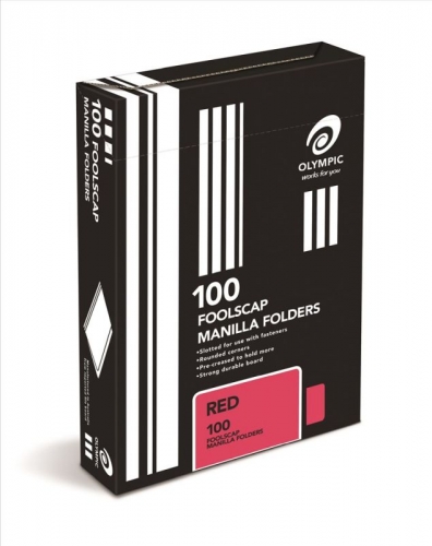 MANILLA FOLDER F/SCAP RED BOX 100 141567