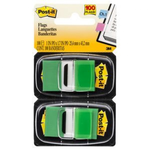 FLAGS POST-IT 25.4x43.2mm GREEN 680-GN2 2s