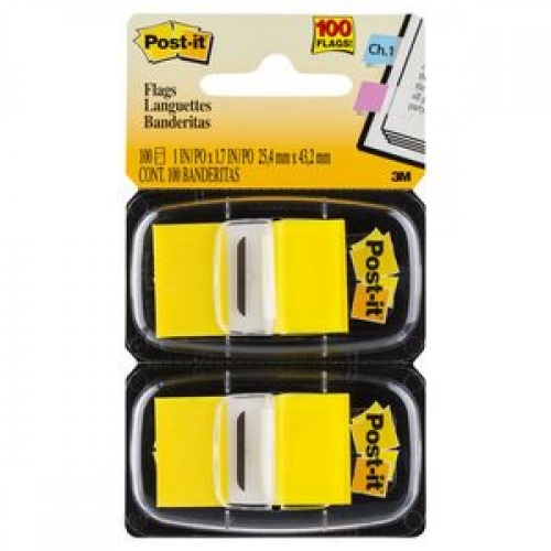 FLAGS POST-IT 25.4x43.2mm YELLOW 680-YW2 2s