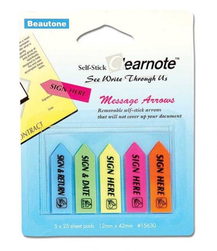 ARROWS BEAUTONE CLEAR SIGN HERE 15630 5s