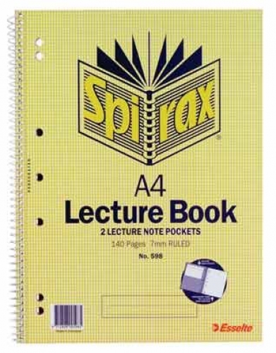 LECTURE BOOK SPIRAX 598 A4 SIDE BOUND 140page 56598