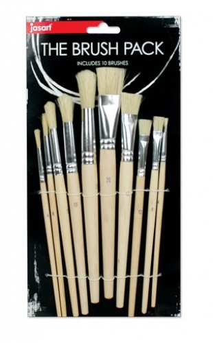 PAINT BRUSH SCHOOL PACK ASSORTED SIZES 10s JASART