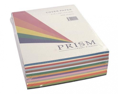 PAPER PRISM COVER A4 125gsm ASSORTED COLOURS 500s