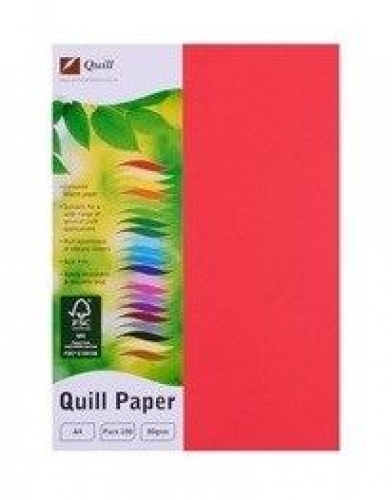 PAPER QUILL XL A4 80gsm RED 100s