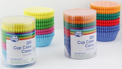 CUP CAKE CASES ALPEN COLOURED 200s 107110