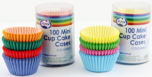 MINI CUP CAKE CASES ALPEN COLOURED 100s 107165