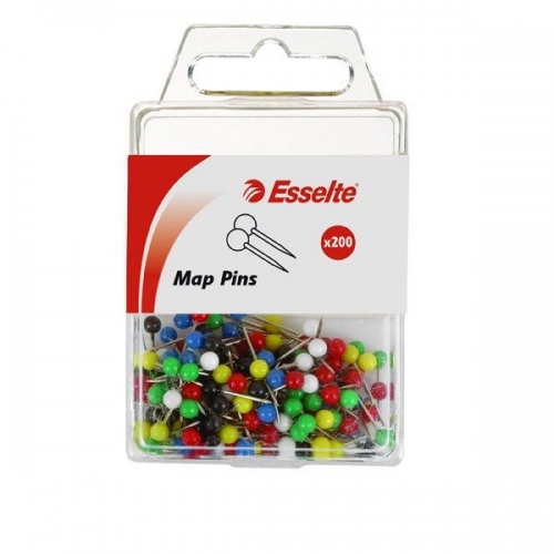 PINS MAPPING ESSELTE 4x17mm 200s ASSORTED