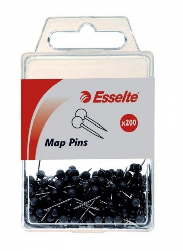 PINS MAPPING ESSELTE 4x17mm 200s BLACK