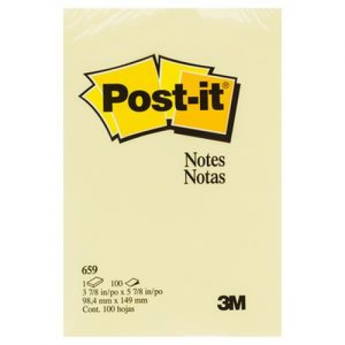 POST-IT NOTES 659 YELLOW 98x149mm