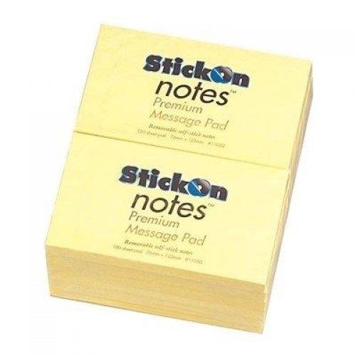 STICK ON NOTES BEAUTONE YELLOW 76x127mm 11050