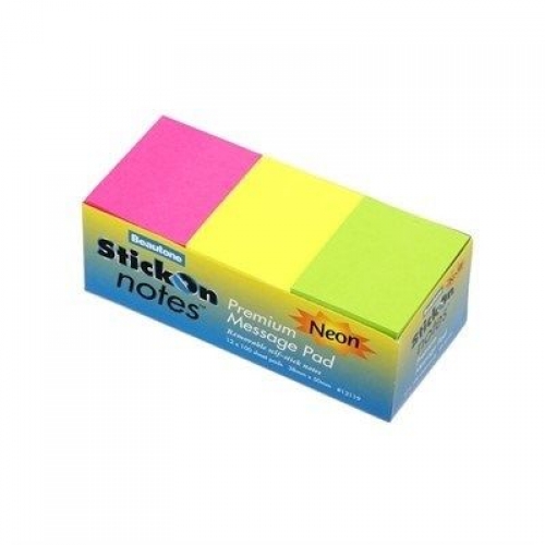 STICK ON NOTES BEAUTONE NEON 38x50mm 13119 12s