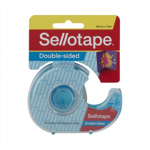 TAPE SELLOTAPE D/SIDED 18mm x15m PACK 8 960608