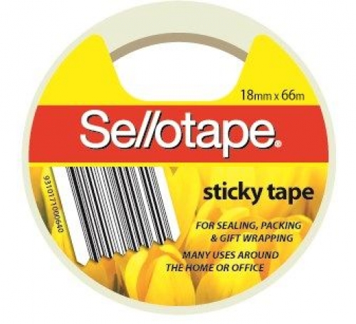TAPE SELLOTAPE STICKY CLEAR 18mm x 66m