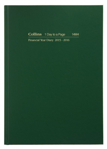 DIARY COLLINS F/YEAR A4 14M4 1 DAY/PAGE GREEN