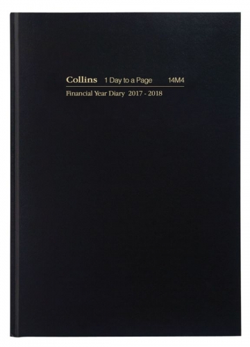 DIARY COLLINS F/YEAR A4 14M4 1 DAY/PAGE BLACK