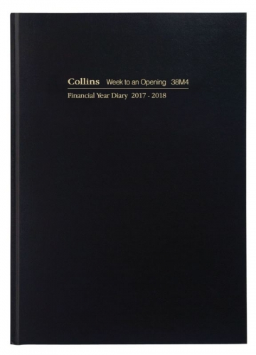 DIARY COLLINS F/YEAR A4 34M4 WEEK/OPEN BLACK