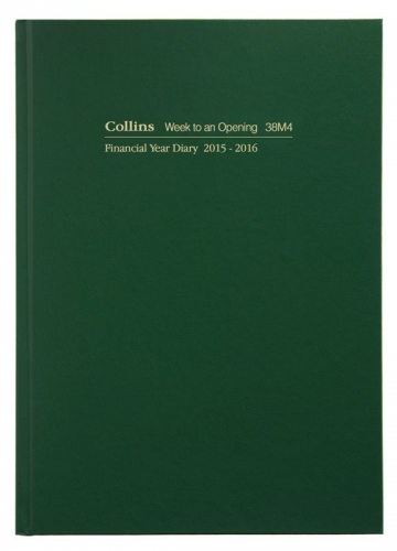 DIARY COLLINS F/YEAR A5 38M4 WEEK/OPEN GREEN