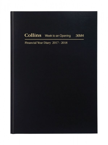 DIARY COLLINS F/YEAR A6 36M4 WEEK/OPEN BLACK